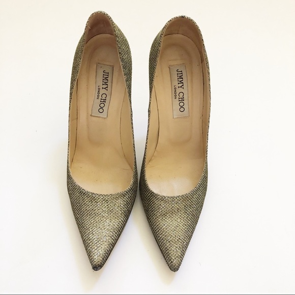 Jimmy Choo - Able Lame Glitter light bronze pumps - Picture 3 of 8
